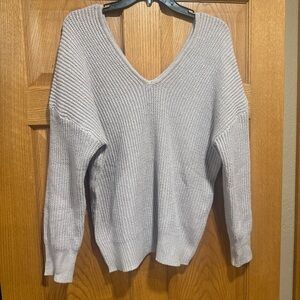 Women's Tan V-Neck Sweater